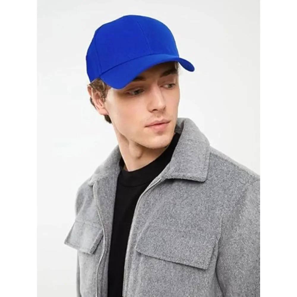 Unisex Dark Blue Washed 100% Cotton Adjustable Size Strap Classic Baseball Cap